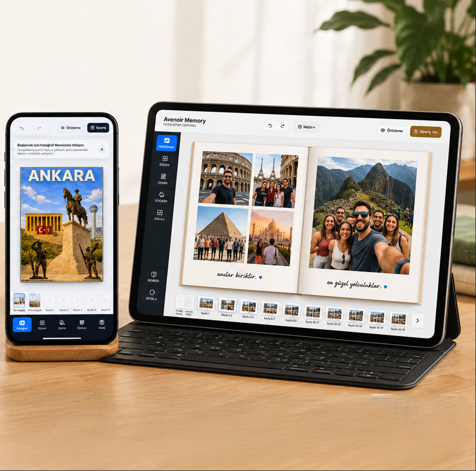 Avenoir Memory mobil ve tablet editör görünümü